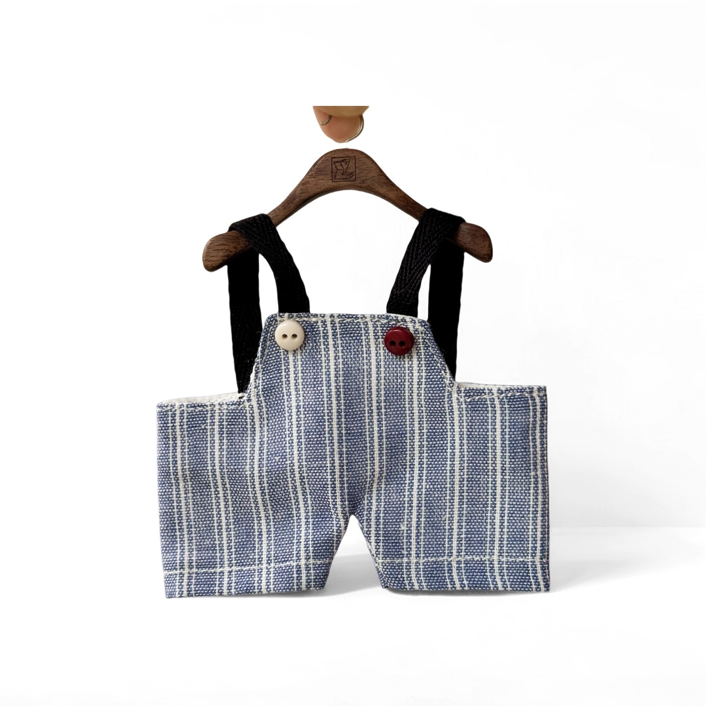 Vintage Retro Style Striped Overalls Doll Clothes for 10-17cm