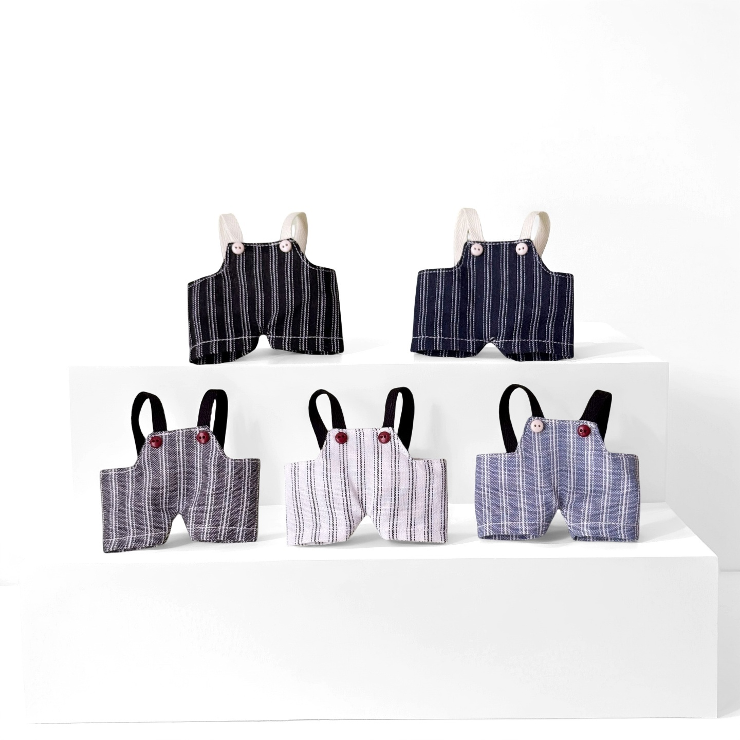Vintage Retro Style Striped Overalls Doll Clothes for 10-17cm