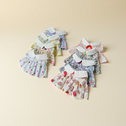 Sweet Floral Cotton Doll Dress Clothes for 10-15cm Plush Cotton Stuffed Dolls