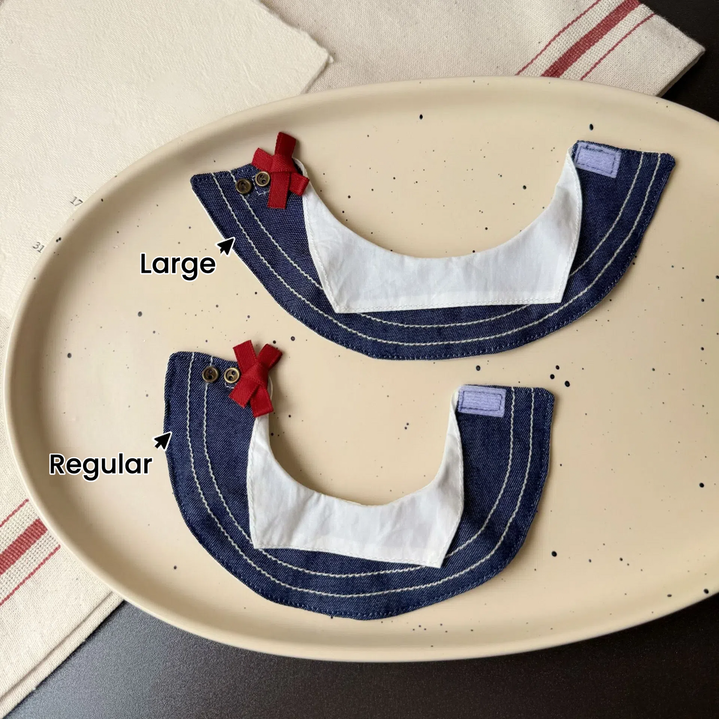 Nautical Cape & Hat Set for 10-15cm Dolls - Navy Striped Cloak with Sailor Hat
