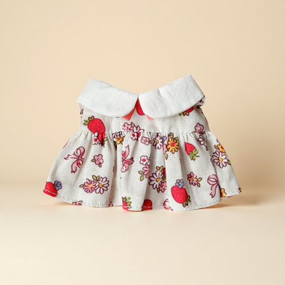 Sweet Floral Cotton Doll Dress Clothes for 10-15cm Plush Cotton Stuffed Dolls