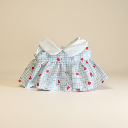 Sweet Floral Cotton Doll Dress Clothes for 10-15cm Plush Cotton Stuffed Dolls