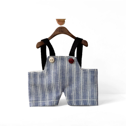 Vintage Retro Style Striped Overalls Doll Clothes for 10-17cm