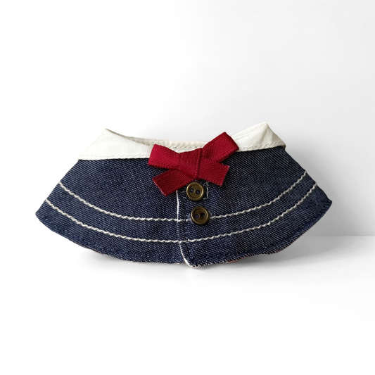 Nautical Cape & Hat Set for 10-15cm Dolls - Navy Striped Cloak with Sailor Hat