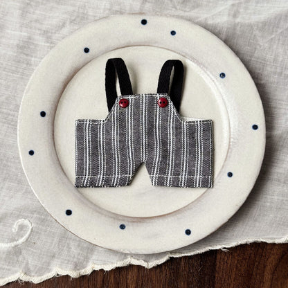 Vintage Retro Style Striped Overalls Doll Clothes for 10-17cm