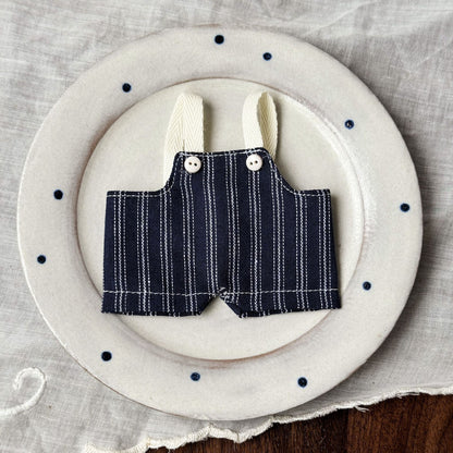 Vintage Retro Style Striped Overalls Doll Clothes for 10-17cm