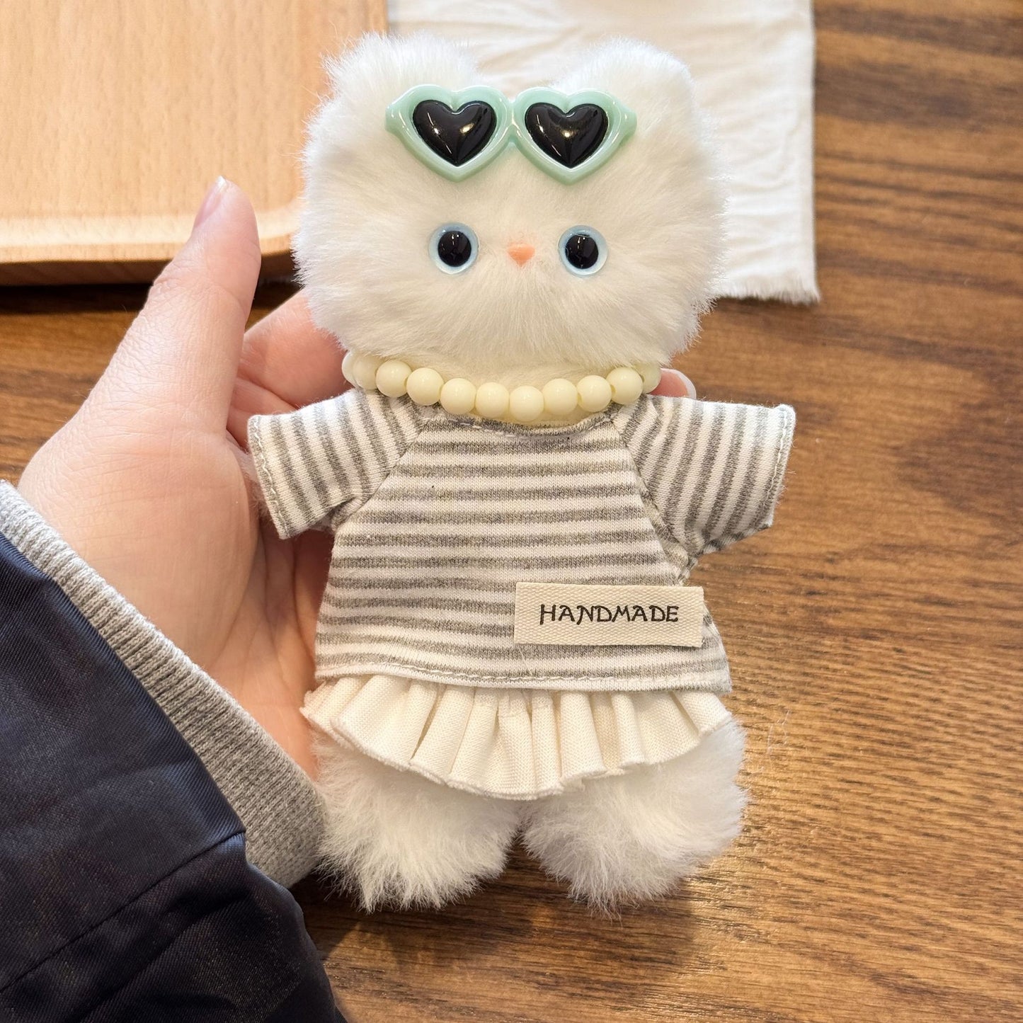 Basic Stripe Mini Doll T-Shirt Cute Handmade Top for 10-17cm Plush Stuffed Dolls