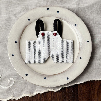 Vintage Retro Style Striped Overalls Doll Clothes for 10-17cm